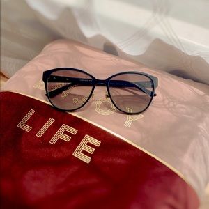 Versace Black Metal Oval Sunglasses